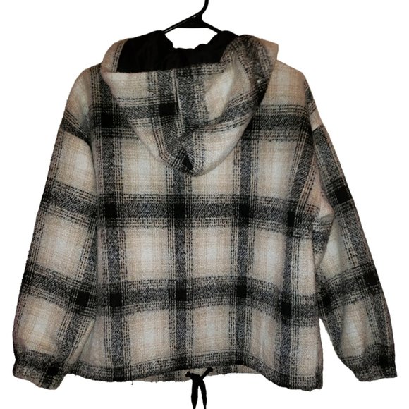 Forever 21 Women's Ivory Black Pullover Hoodie Jacket Over Sized Size Small - Picture 5 of 8